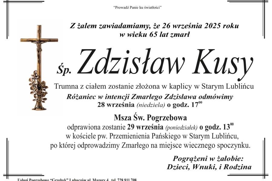 Zmarł Zdzisław Kusy [65 lat]